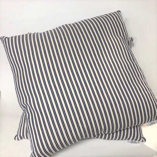 CUSHION, Blue and White Stripe - European